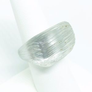 Clear Frosted Silver Acrylic Ring